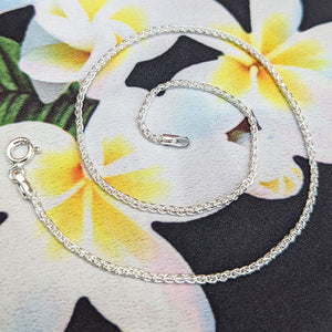 another view of women's silver anklet