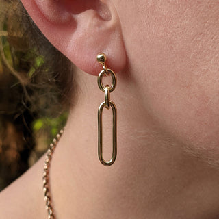 women's chain drop earrings in yellow gold