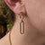 silver gold chain link drop earrings