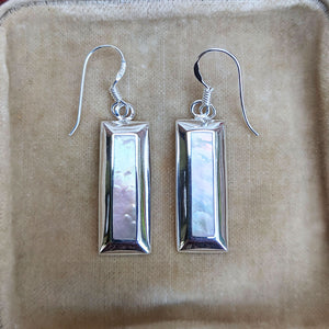 sterling silver and mother of pearl drop earrings