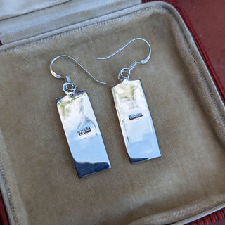 reverse side of sterling silver dangle earrings