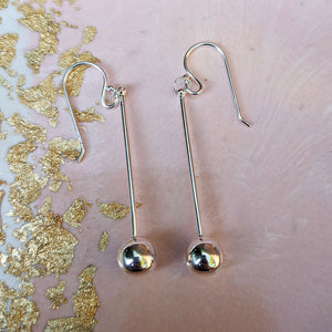 ball drop earrings in 925 silver with ear wires