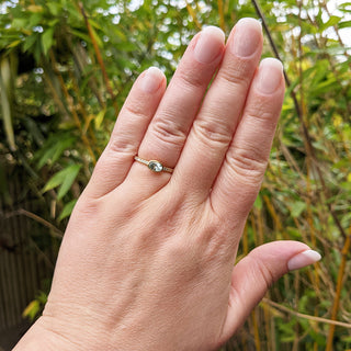 aquamarine engagement ring on hand