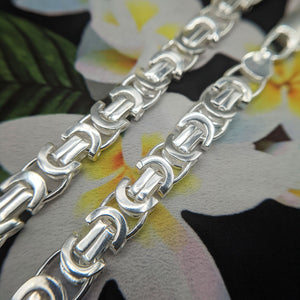 chunky byzantine links on men's women's 925 silver chain