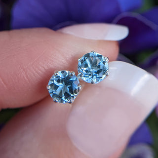 topaz stud earrings in sterling silver