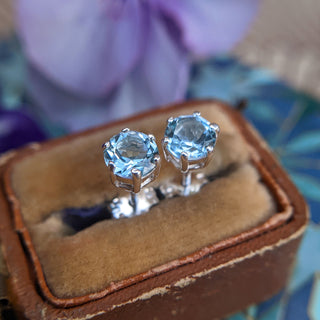 925 topaz studs for women