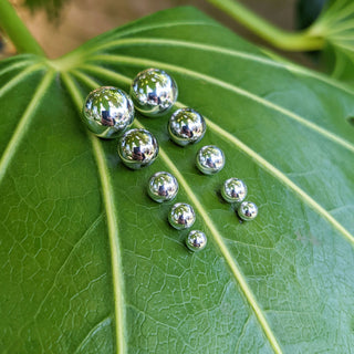 ball stud earrings in silver