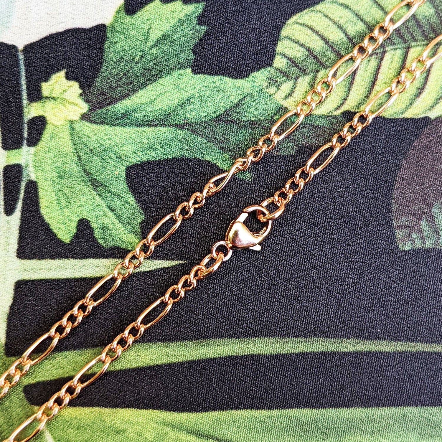 Rose gold store figaro bracelet