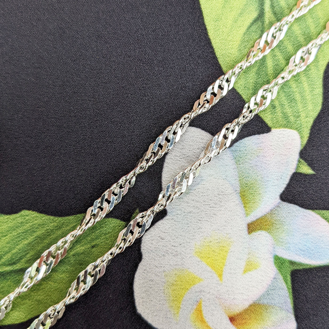 sterling silver singapore chain necklace