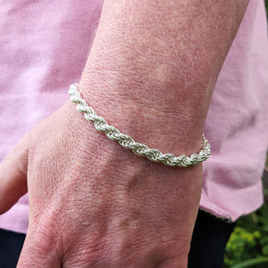 silver rope bracelet for men