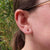 garnet January birthstone earrings in sterling silver